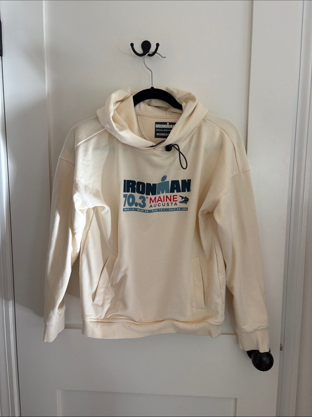 Iron Man Cream Pullover Hoodie with Blue & Red Logo